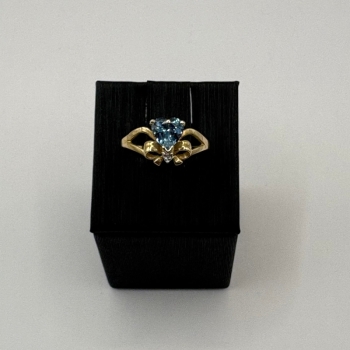 Heart-Shaped Blue Topaz Ring