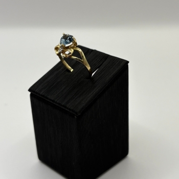 Heart-Shaped Blue Topaz Ring