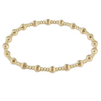 Dignity Sincerity Pattern 4mm Bead Bracelet in Gold