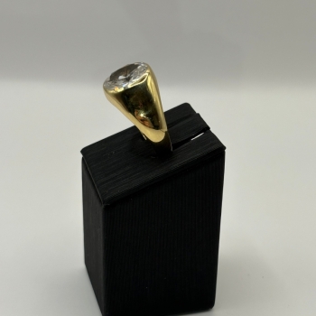 Men’s 10K Gold Ring with Bezel-Set Faceted Stone