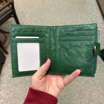 Melody Vegan Quilted Wallet- Green
