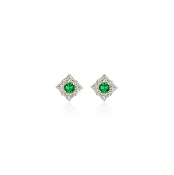 Emerald 0.54 CTW Halo Stud Earrings