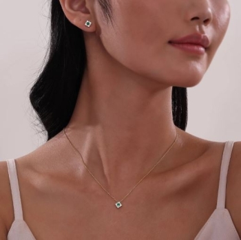 Emerald 0.54 CTW Halo Stud Earrings