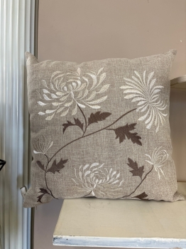 Embroidered Flower Pillow