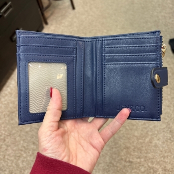 Melody Vegan Quilted Wallet- Navy