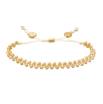 Friendship Bracelet Cream/ Gold Beads