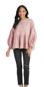 Goldie Blush Flounce Top