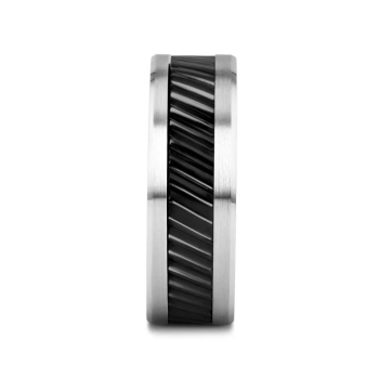Helix Black Ceramic and Tungsten Carbide Men's Ring