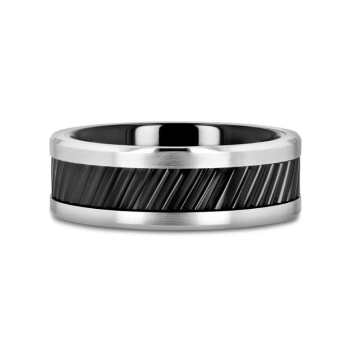 Helix Black Ceramic and Tungsten Carbide Men's Ring