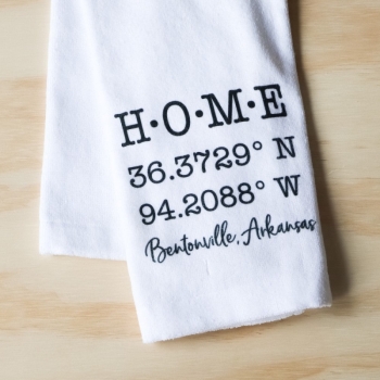Home Dot Coordinates Dish Towel-Gaffney, SC