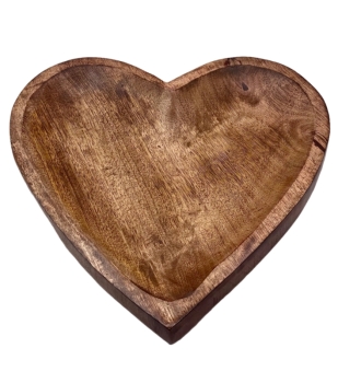 Wooden Heart Bowls, 2 Asst