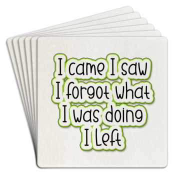 I Came I Saw I Forgot What I Was Doing Paper Coaster 6pk