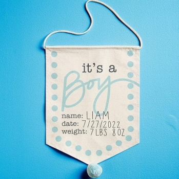 'It's A Boy' New Baby Canvas Sign