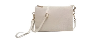 Izzy Straw Woven Crossbody- Off-White