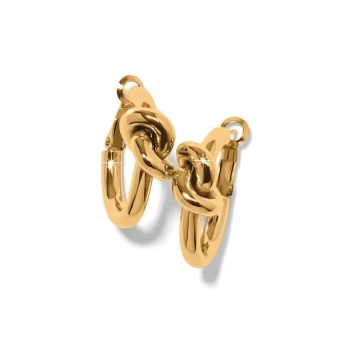 Interlok Single Knot Hoop Earrings- Gold