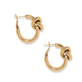 Interlok Single Knot Hoop Earrings- Gold
