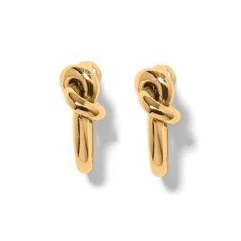 Interlok Single Knot Hoop Earrings- Gold