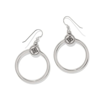 Mosaic Two Tone French Wire Hoop Earrings