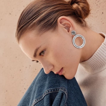 Contempo Moda Ring Post Drop Earrings