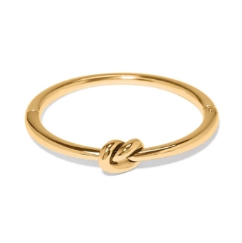 Interlok Single Knot Hinged Bangle- Gold