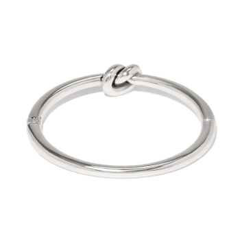Interlok Single Knot Hinged Bangle- Silver