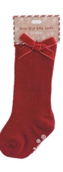 Knee High Baby Socks - Red