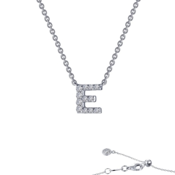 Block Letter E Pendant Necklace