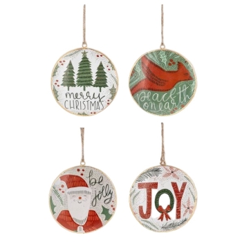 Holiday Icon Ornaments, 4 asst
