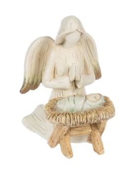 Kneeling Angel at Manger Figurine