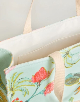 Market Tote Queenie Tropical Floral Sea Foam
