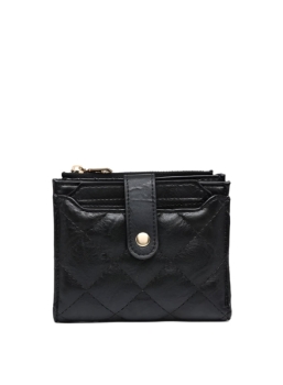Melody Vegan Quilted Wallet- Black