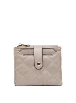 Melody Vegan Quilted Wallet- Khaki