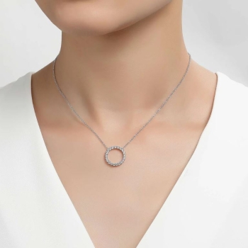 0.88 ctw Open Circle Necklace