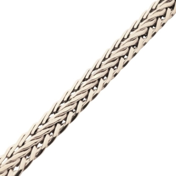 High Polished Finish Stainless Steel Double Diamond Cut Spiga Chain Bracelet