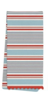 Holiday Tea Towel with Scalloped Trim