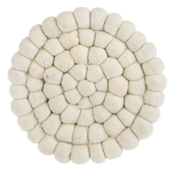 Oversized Handmade Felted Wool Pom Trivet, 4 asst