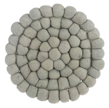Oversized Handmade Felted Wool Pom Trivet, 4 asst