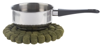 Oversized Handmade Felted Wool Pom Trivet, 4 asst