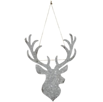 Oversized Galvanized Stag Ornament