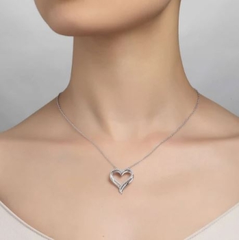 Double Heart Pendent Necklace