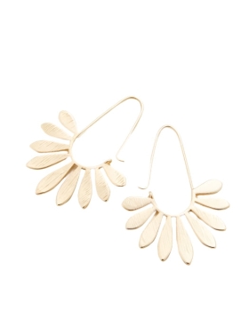 Palmetto Hoop Earrings Gold