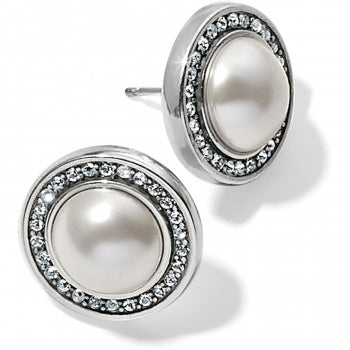 Chara Ellipse Pearl Post Earrings