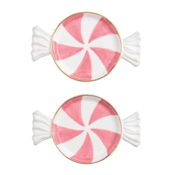 Pink Candy Tidbit Plate