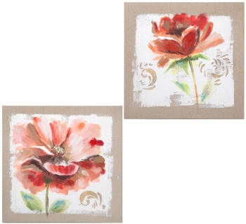 Poppy Canvas Wall Art, 2 Asst