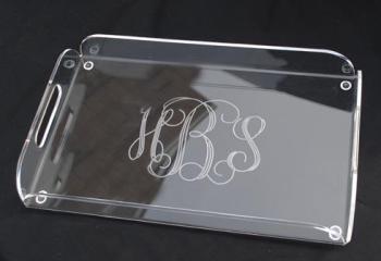 Acrylic Square Tray - Rotary Engraved