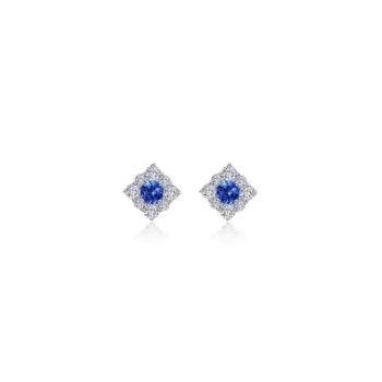 Sapphire 0.54 CTW Halo Stud Earrings