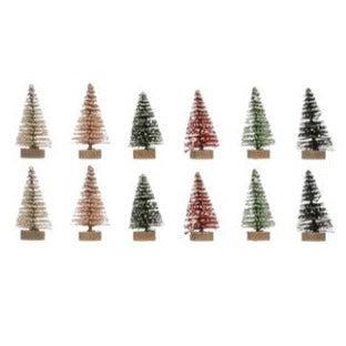 Flocked Mini Bottle Brush Trees