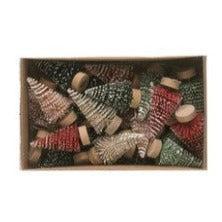 Flocked Mini Bottle Brush Trees