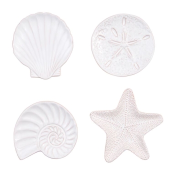 Shell Tidbit Plates, 4 asst