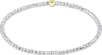 Silver Faceted Hematite 2mm Bead Bracelet